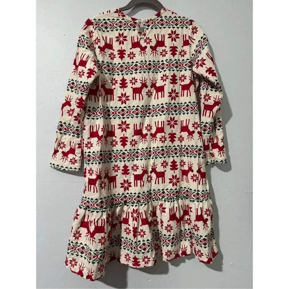 Hanna Anderson kids holiday flannel nightgown 12
